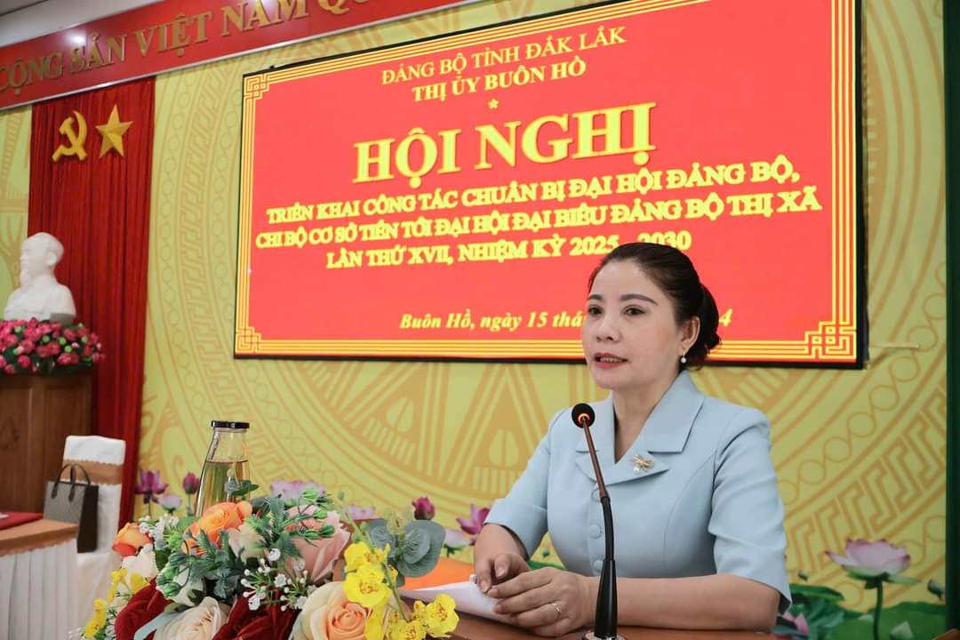 Thị ủy Buôn Hồ triển khai công tác chuẩn bị Đại hội Đảng các cấp, nhiệm kỳ 2025 – 2030